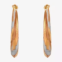 14K Gold Tri-Color Hoop Earrings
