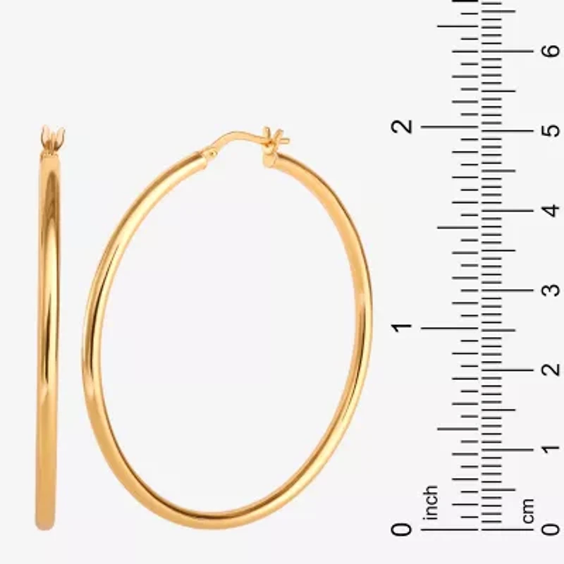 14K Gold over Silver 50mm Hoop Earrings