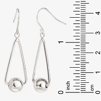 Womens Sterling Silver Ball Drop Earrings