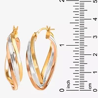 Tri-Tone Tiered Hoop Earrings