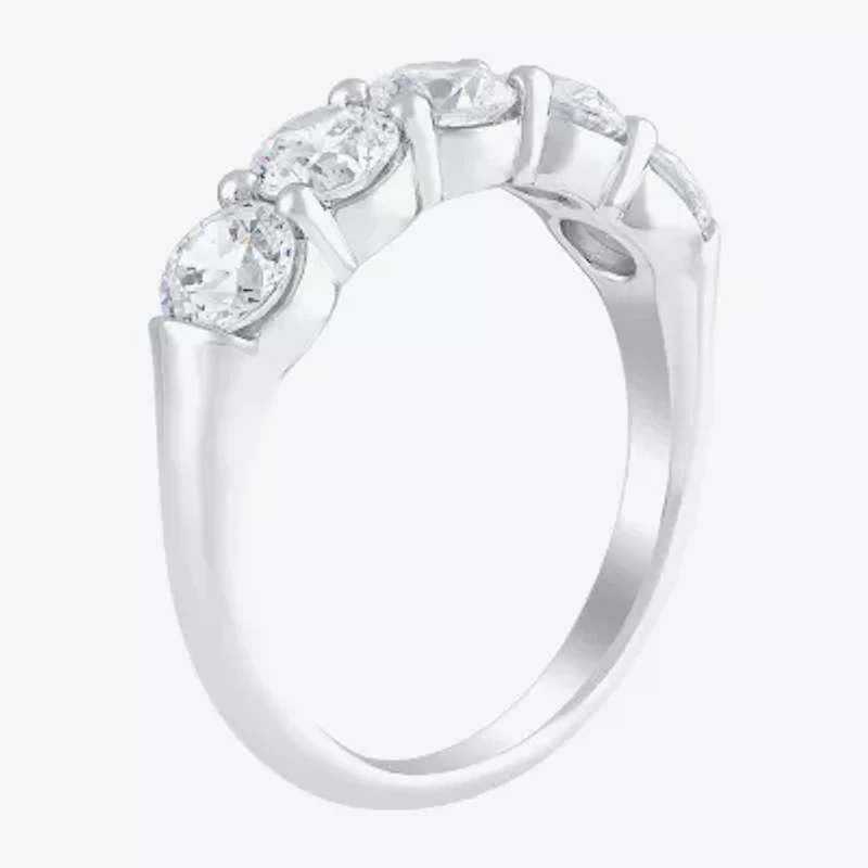 (H-I / I1) Womens 2 CT. T.W. Lab Grown White Diamond 10K Gold 5-Stone Anniversary Band