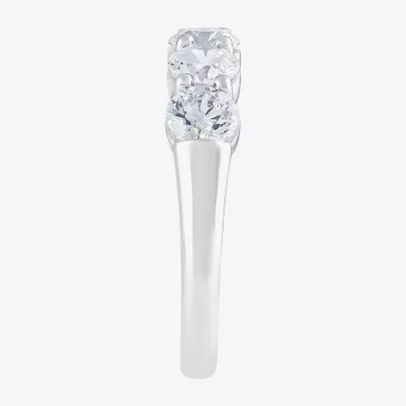 (H-I / I1) Womens 2 CT. T.W. Lab Grown White Diamond 10K Gold 5-Stone Anniversary Band