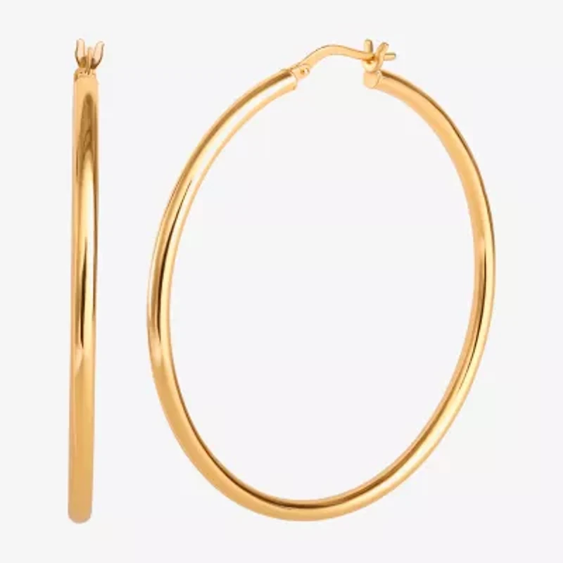 14K Gold over Silver 50mm Hoop Earrings
