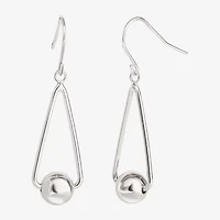 Womens Sterling Silver Ball Drop Earrings