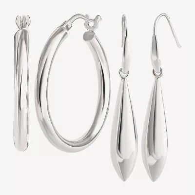 Womens Sterling Silver Earring Set