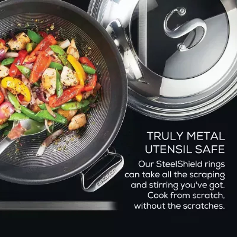 Circulon Steelshield Stainless Steel 14" Wok with Lid