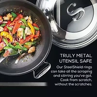 Circulon Steelshield Stainless Steel 14" Wok with Lid