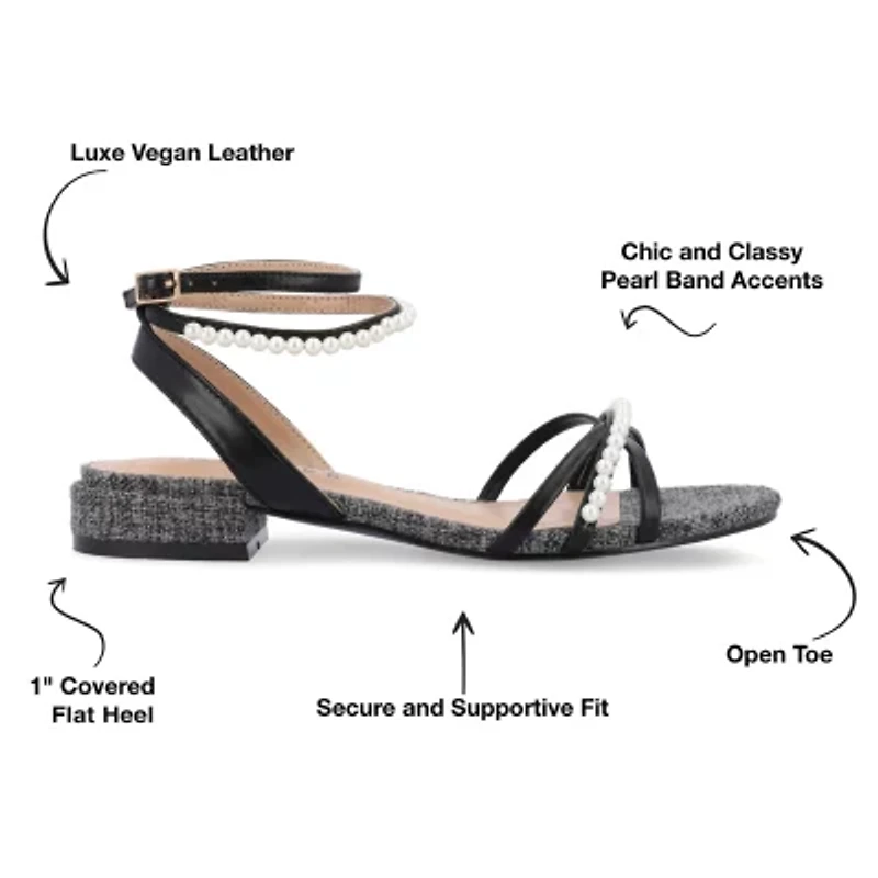 Journee Collection Womens Tulsi Ankle Strap Flat Sandals