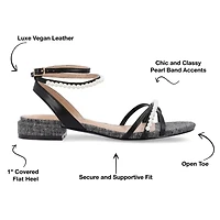 Journee Collection Womens Tulsi Ankle Strap Flat Sandals