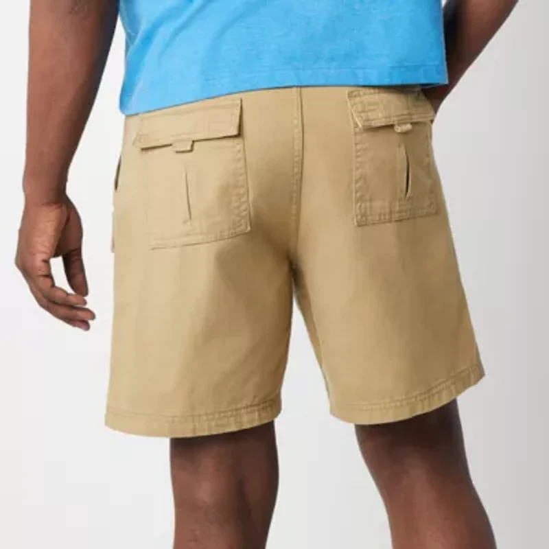 St. John's Bay Hiking Mens 7" Mid Rise Stretch Fabric Cargo Short