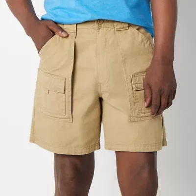 St. John's Bay Hiking Mens 7" Mid Rise Stretch Fabric Cargo Short
