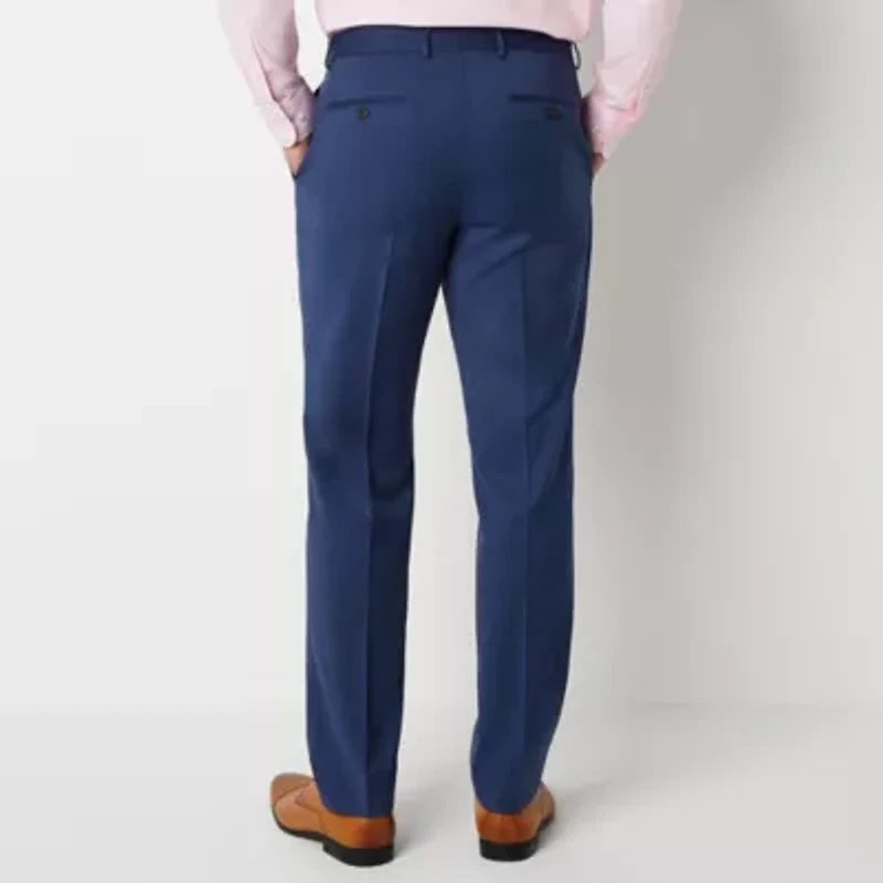 Stafford Signature Coolmax All Season Birdseye Mens Stretch Fabric Slim Fit Flat Front Suit Pant