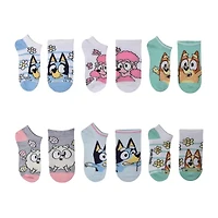 Little & Big Kid Girls 6 Pair Bluey No Show Socks