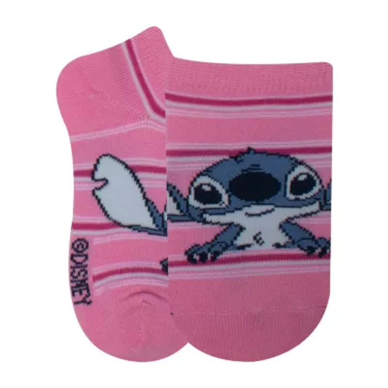 Little & Big Kid Girls 6 Pair Lilo Stitch No Show Socks