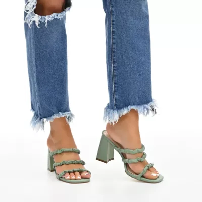 Journee Collection Reagaan Womens Round Open Toe Block Heel Pumps