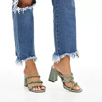 Journee Collection Reagaan Womens Round Open Toe Block Heel Pumps