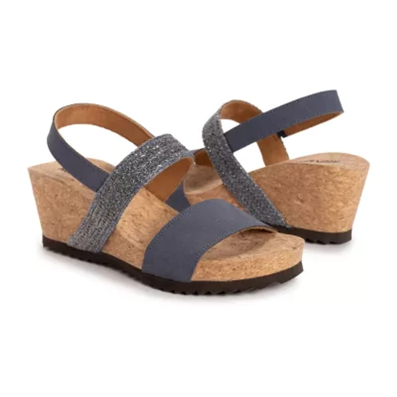 Muk Luks Womens Wendy Wedge Sandals