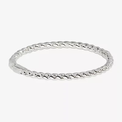 Sparkle Allure Womens Cubic Zirconia Pure Silver Over Brass Bangle Bracelet