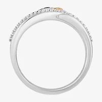 Enchanted Disney Fine Jewelry Womens 1/10 CT. T.W. Genuine Blue Sapphire 14K Gold Over Silver Moana Cocktail Ring