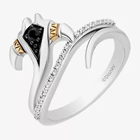 Enchanted Disney Fine Jewelry Womens 1/10 CT. T.W. Genuine Blue Sapphire 14K Gold Over Silver Moana Cocktail Ring
