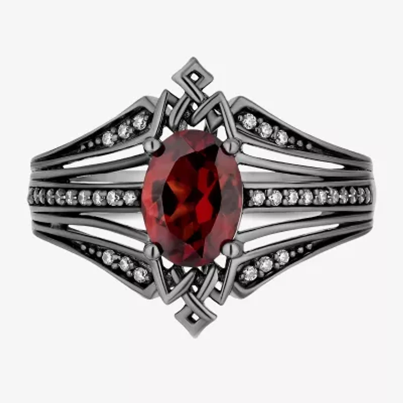 Villains Womens 1/8 CT. T.W. Genuine Red Garnet Sterling Silver Evil Queen Cocktail Ring