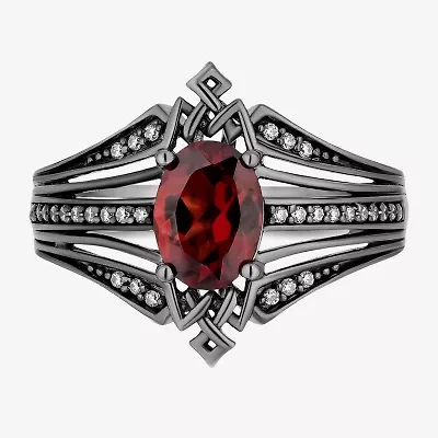 Villains Womens 1/8 CT. T.W. Genuine Red Garnet Sterling Silver Evil Queen Cocktail Ring