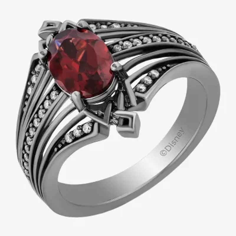 Villains Womens 1/8 CT. T.W. Genuine Red Garnet Sterling Silver Evil Queen Cocktail Ring
