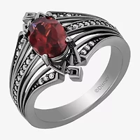Villains Womens 1/8 CT. T.W. Genuine Red Garnet Sterling Silver Evil Queen Cocktail Ring