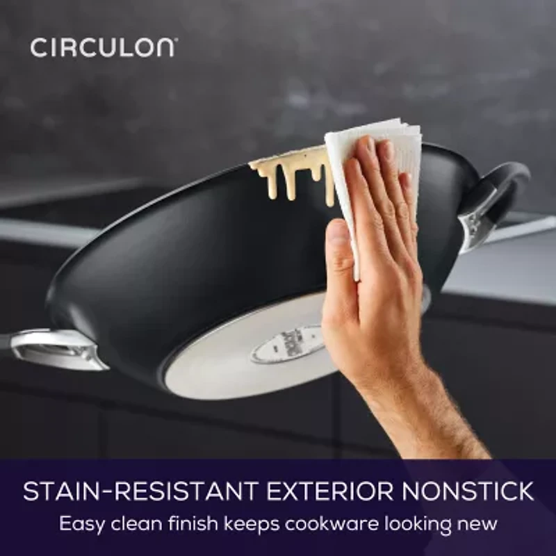 Circulon Symmetry Hard Anodized 14" Stir Fry Pan with Helper Handle