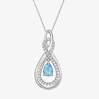 Limited Quantities! Womens Lab Created Opal Sterling Silver 18 Inch Pendant Necklace