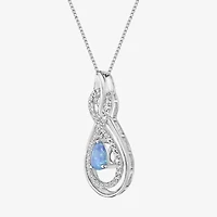 Limited Quantities! Womens Lab Created Opal Sterling Silver 18 Inch Pendant Necklace