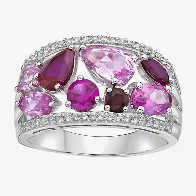 Limited Quantities! Womens Lab Created Pink Sapphire Sterling Silver Cocktail Ring