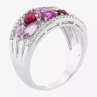 Limited Quantities! Womens Lab Created Pink Sapphire Sterling Silver Cocktail Ring