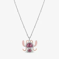 Disney Jewels Collection Enamel Womens 1/8 CT. 14K Rose Gold Over Silver Sterling Silver 18 Inch Pendant Necklace