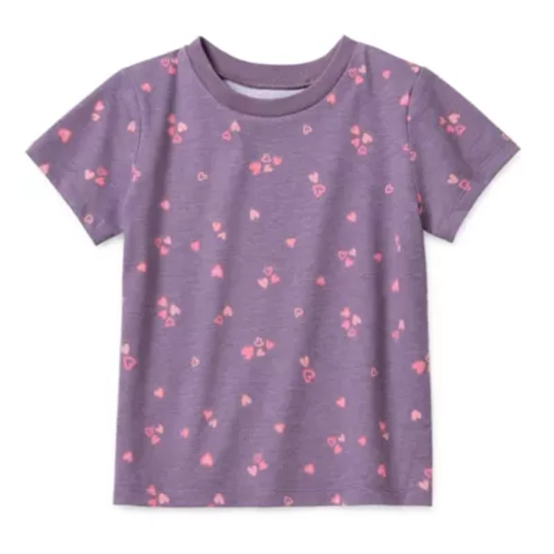 Okie Dokie Toddler Girls Round Neck Short Sleeve Regular Fit Graphic T-Shirt