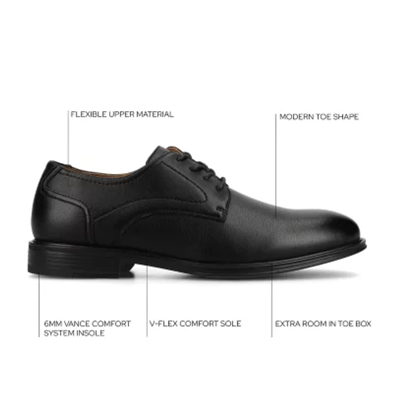 Vance Co Barclay Mens Almond Closed Toe Oxford Shoes