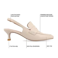 Journee Collection Amory Womens Moc Closed Toe Kitten Heel Pumps