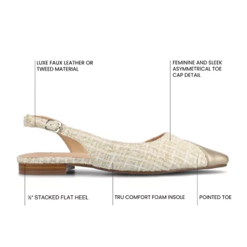 Journee Collection Cloudsteppers Daphnne Womens Pointed Closed Toe Ballet Flats