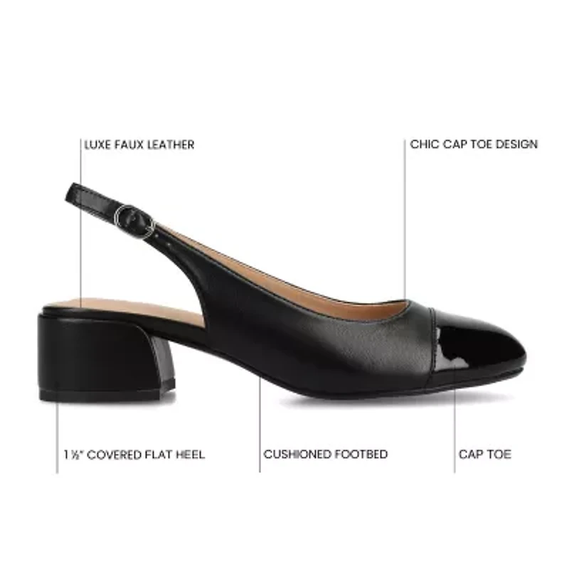 Journee Collection Sammie Womens Cap Closed Toe Flat Heel Pumps