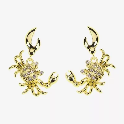 Bijoux Bar Gold Tone Crab Womens Drop Earrings