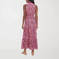 London Style Womens Sleeveless Floral Maxi Dress