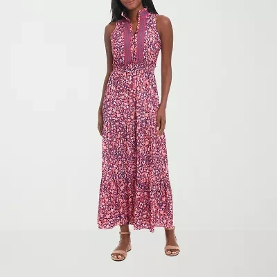 London Style Womens Sleeveless Floral Maxi Dress
