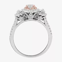 Limited Quantities! Womens 1 CT. T.W. Natural White Diamond 14K Two Tone Gold Round Side Stone 3-Stone Engagement Ring