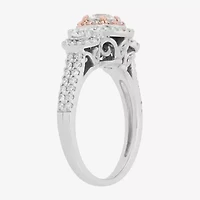 Limited Quantities! Womens 1 CT. T.W. Natural White Diamond 14K Two Tone Gold Round Side Stone 3-Stone Engagement Ring