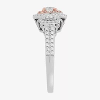 Limited Quantities! Womens 1 CT. T.W. Natural White Diamond 14K Two Tone Gold Round Side Stone 3-Stone Engagement Ring