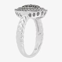 Limited Quantities! Womens 1/2 CT. T.W. Natural Multi Color Diamond Sterling Silver Round Halo Cocktail Ring