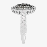 Limited Quantities! Womens 1/2 CT. T.W. Natural Multi Color Diamond Sterling Silver Round Halo Cocktail Ring