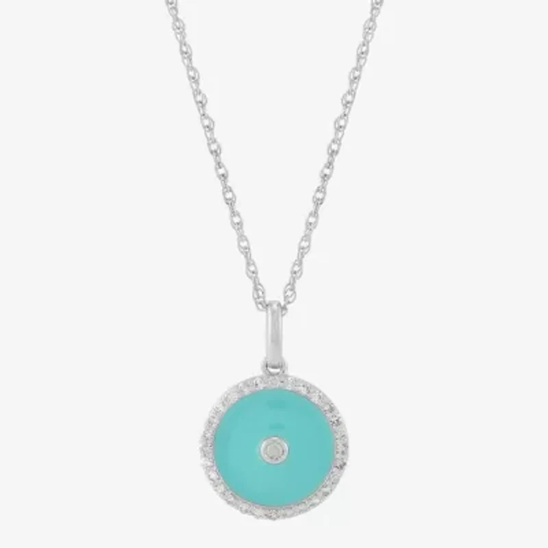 Limited Quantities! Womens 1/5 CT. Natural White Diamond Sterling Silver Round 18 Inch Pendant Necklace