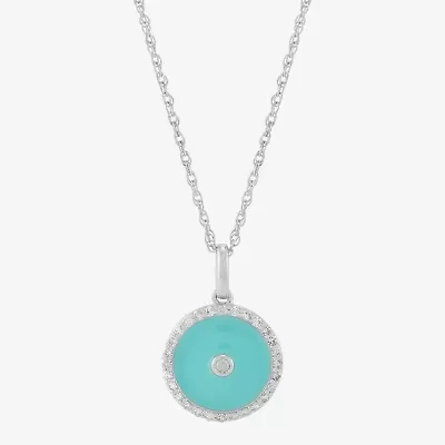 Limited Quantities! Womens 1/5 CT. Natural White Diamond Sterling Silver Round 18 Inch Pendant Necklace