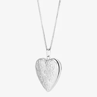 Limited Quantities! Womens White Diamond Sterling Silver 18 Inch Locket Necklace